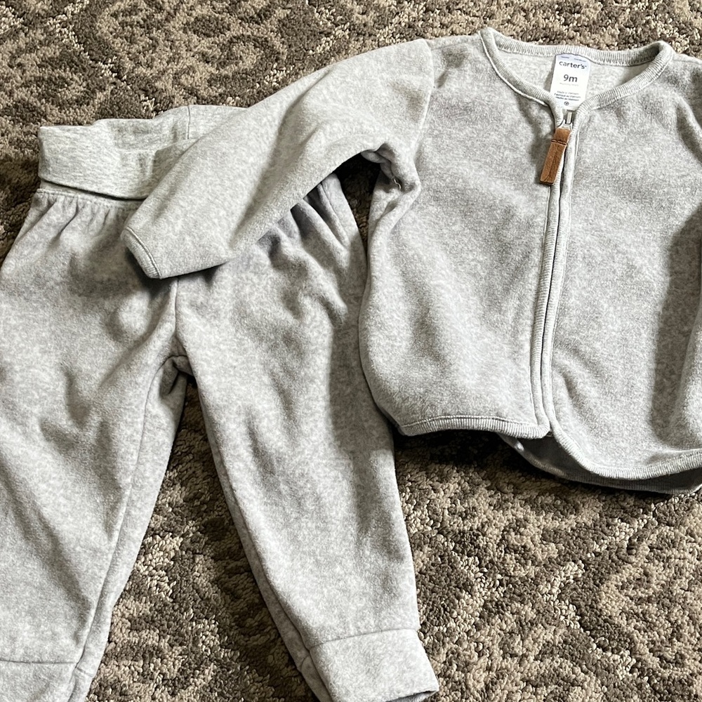 Carter's Light Gray Baby two piece set